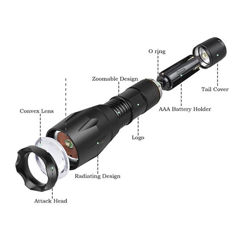 Most Powerful Waterproof LED High Power Uv395 Led Flashlight Zoom UV Black Light Rechargeable