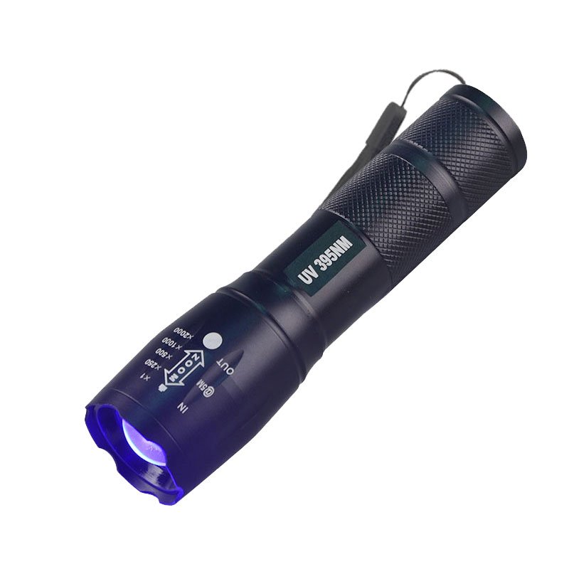 Most Powerful Waterproof LED High Power Uv395 Led Flashlight Zoom UV Black Light Rechargeable