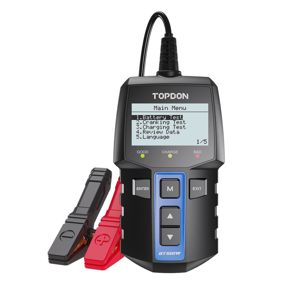 TOPDON BT100 12V 100-2000 CCA Car Atuomotive Auto Battery Charge Discharge Analyzer Health Tester