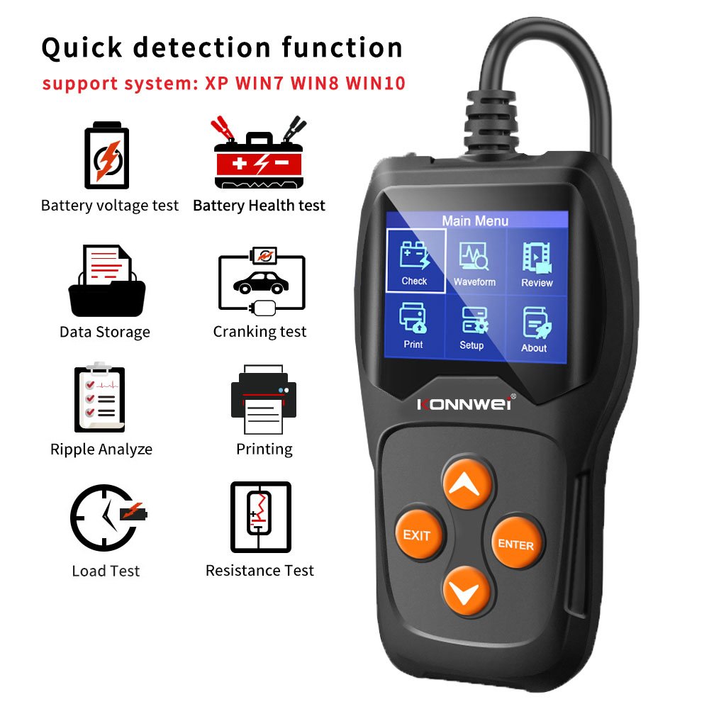 Factory Direct Professional 12V Car Battery Tester Konnwei KW600 Battery Analyzer for All Cars
