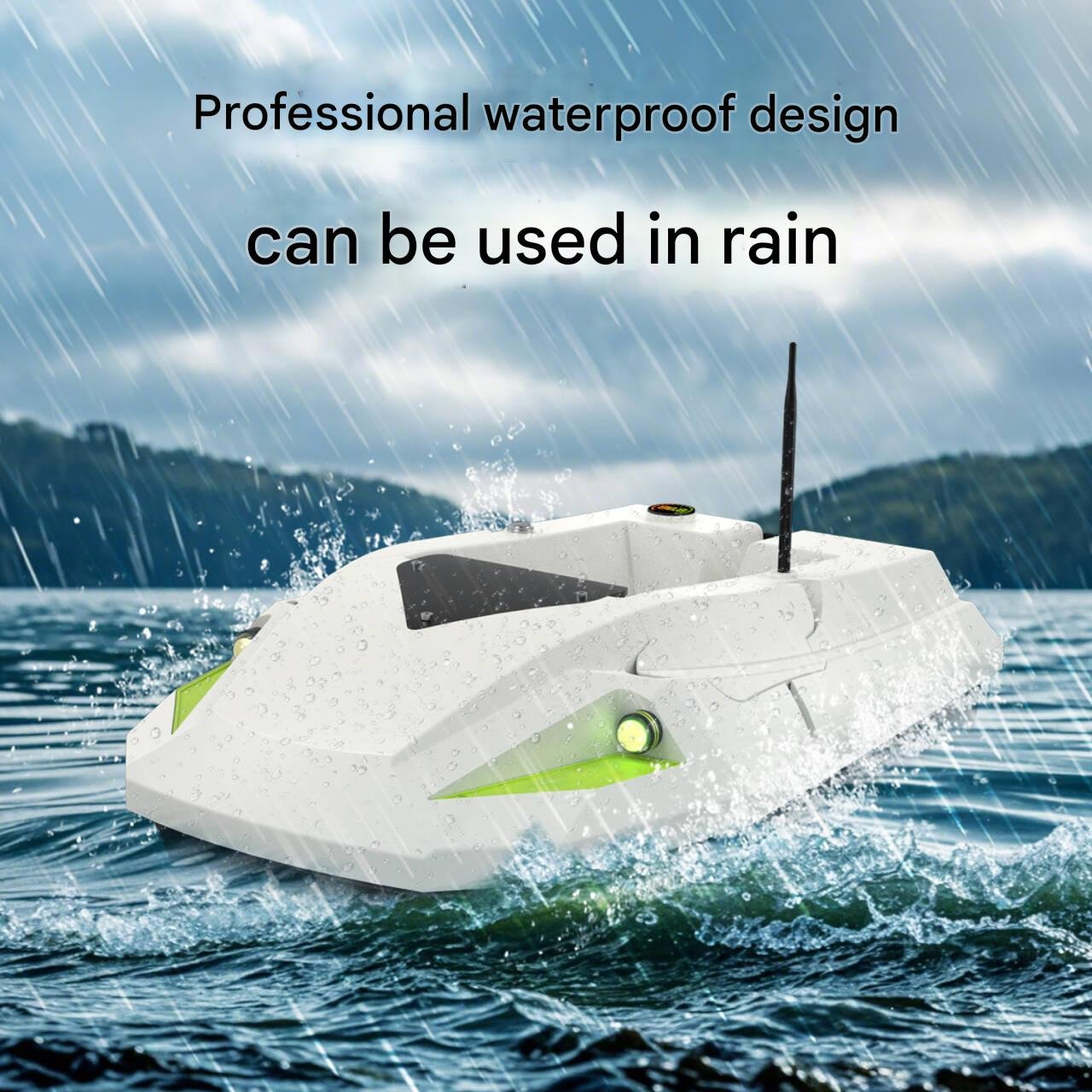 12V 100 GPS Points LED Light High Power Dual Battery 3-speed Adjustable Remote Control Trawling Carp Fishing Bait Boat
