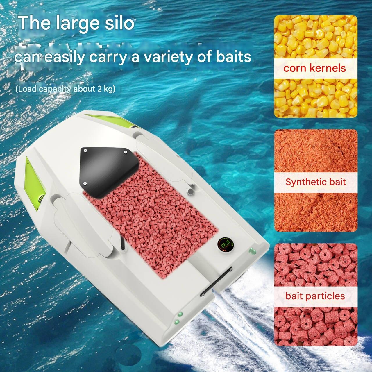 12V 100 GPS Points LED Light High Power Dual Battery 3-speed Adjustable Remote Control Trawling Carp Fishing Bait Boat