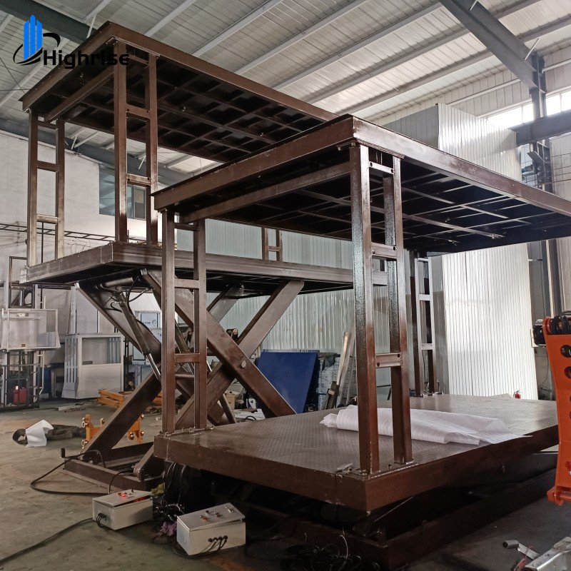 3500kg Double Deck Car Lift Platform Underground Garage Scissor Car Parking Lift Auto Lifting