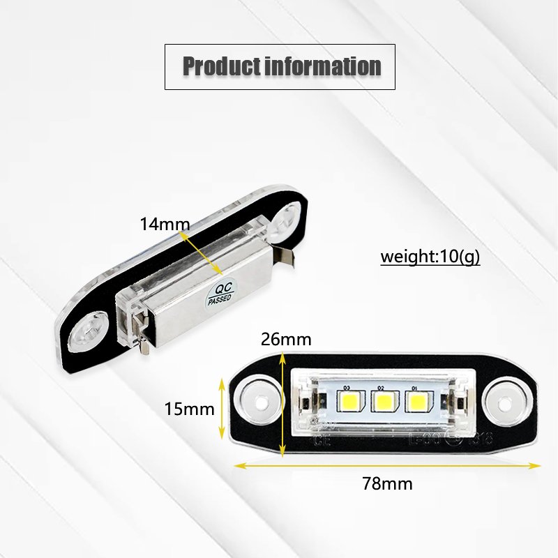 Super Bright High Car Accessories LED License Plate Lamp Light for Volvo S80 Xc90 S40 Xc60 V70 V50 Xc70