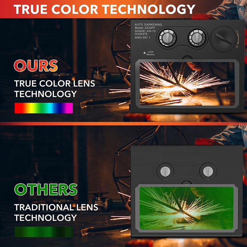 TRQ Tig Mig Plasma Cutting Welding Headgear protection Electronic Auto Darkening Welding Helmet