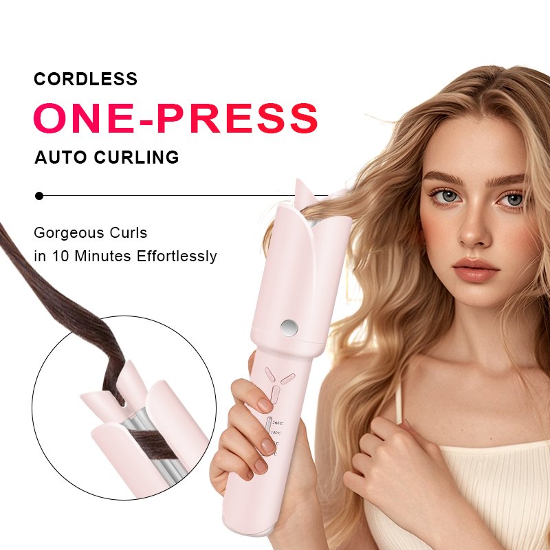 Portable Hair Curler Lightweight Auto Spin Curling Wand Effortless Curls & Waves Automatic Rotating Curling Iron for Travel