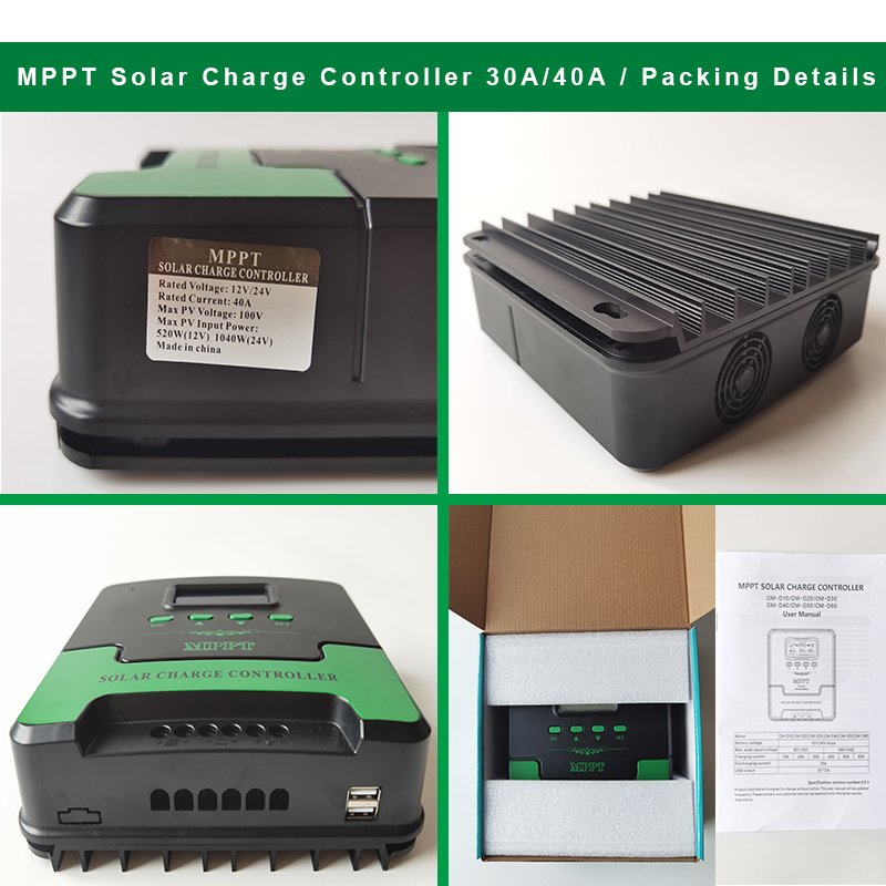 Factory 12V 24V AUTO MPPT 40A 30A Solar Charge Controller PV Regulator for Solar Battery 12V 24V Solar Panel