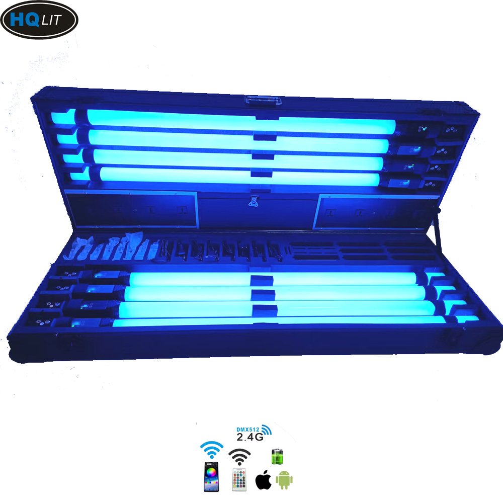 LED Tube IP65 Wireless LED Battery Pixel Light RGBWA Wireless 360 Tubes DMX&IR Remote&App DJ Light