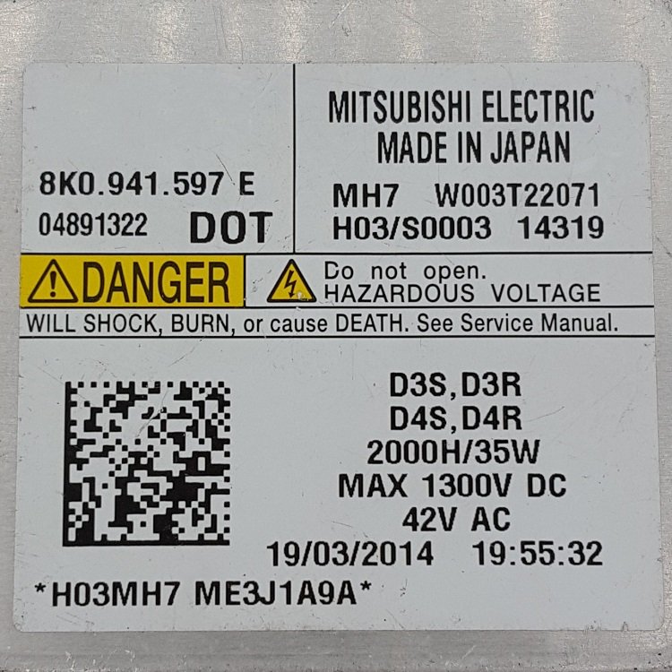 8K0 941 597E W003T22071 Original D3S D3R D4S D4R HID Xenon Headlight Module Ballast Block Control Unit Controller for A1A2 A3