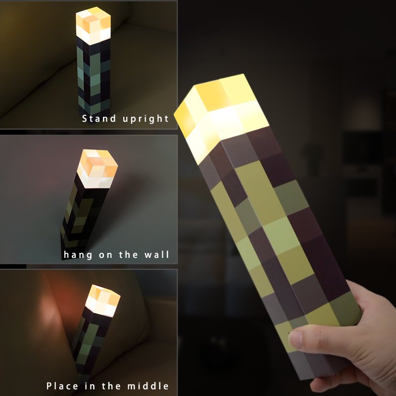 Mine Lights Game Perimeter Color-changing Voice Control Monochrome Three-tone Light Pixel Style Night Lights Hand