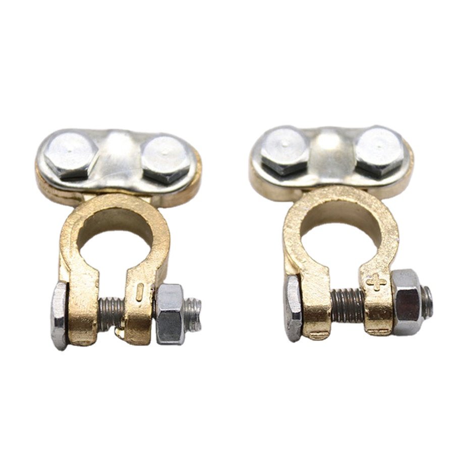 Manufacturer 2pcs Heavy Duty Brass Battery Terminal Clamp for Car Clip Screw Auto Parts Vehicle Accessories