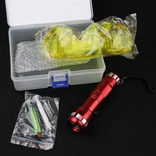 3B6 Air Conditioner Fluorescent R134a Leak Detection Flashlight Tool Sets Flashlight Oil AC UV Dye Leak Test Detection Kit