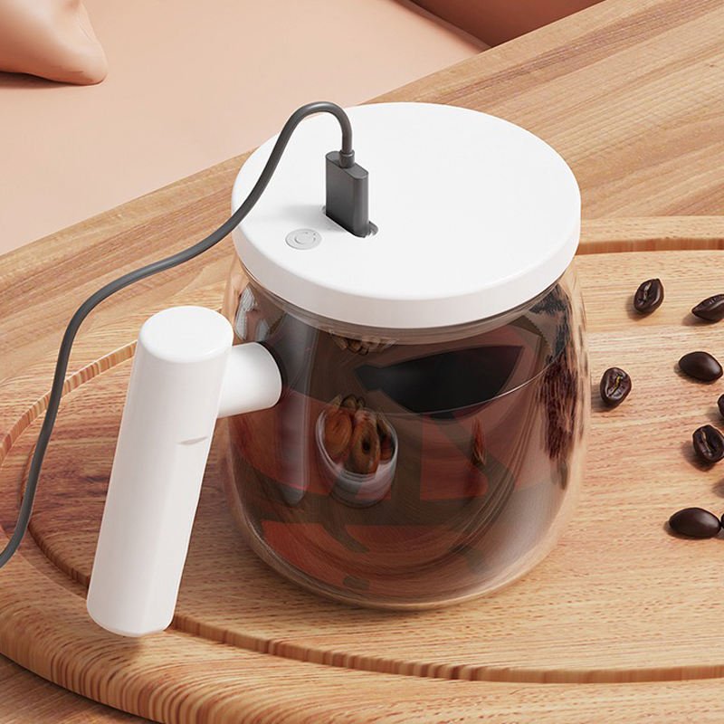 High Borosilicate Glass Automatic Mixing Coffee Mug 400ML Electric Self Stirring Mug Auto Self Mixing Cup for Coffee Milk