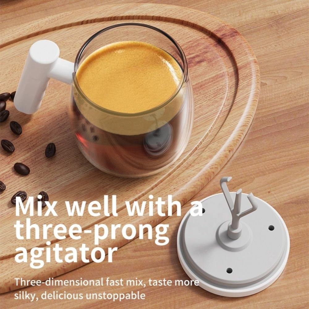 High Borosilicate Glass Automatic Mixing Coffee Mug 400ML Electric Self Stirring Mug Auto Self Mixing Cup for Coffee Milk
