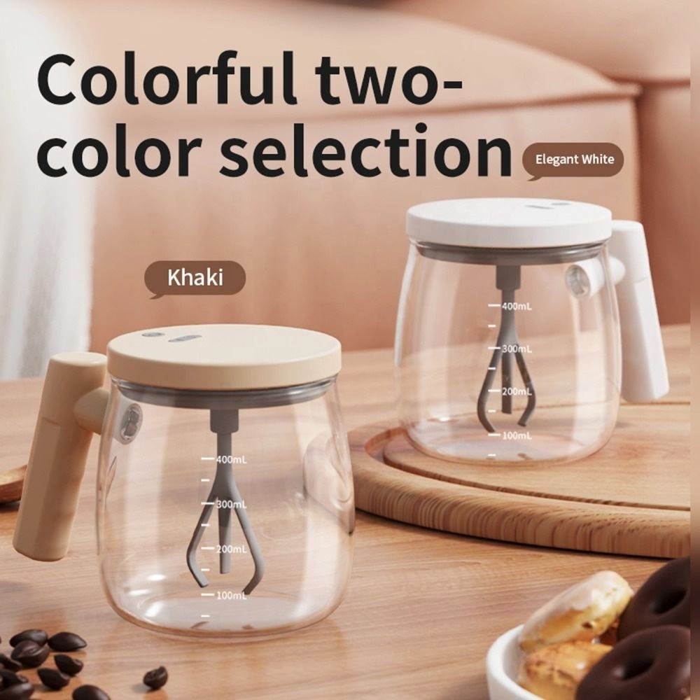 High Borosilicate Glass Automatic Mixing Coffee Mug 400ML Electric Self Stirring Mug Auto Self Mixing Cup for Coffee Milk
