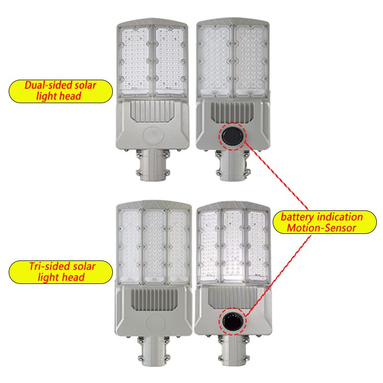 Remote Control Solar Street Light with Pir Motion Sensor IP67 Waterproof Solar Pole Lamp Commercial Parking Lot Lights