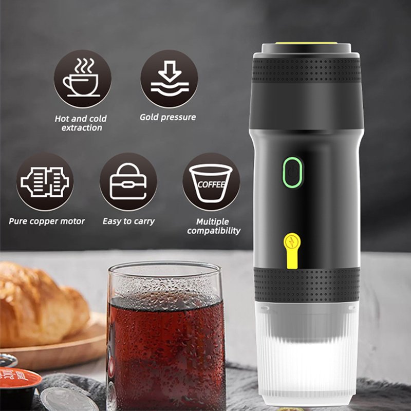 Professional Express Espresso Coffee Maker Machine Commercial Automatic Car Hotel Outdoor Portable USB Electric Battery