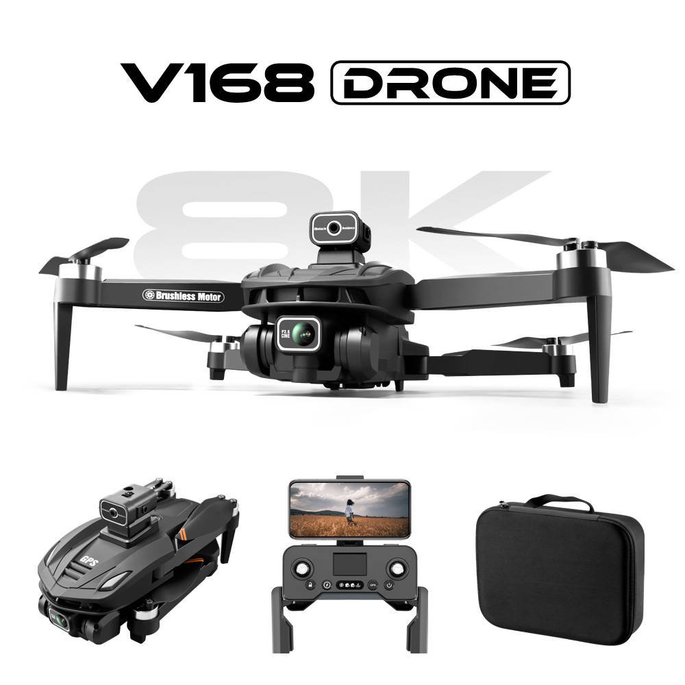 JHD V168 Laser Obstacle Avoidance Brushless GPS 5G WiFi FPV Optical Flow Positioning Foldable RC Drone Quadcopter Dron Kid Toy