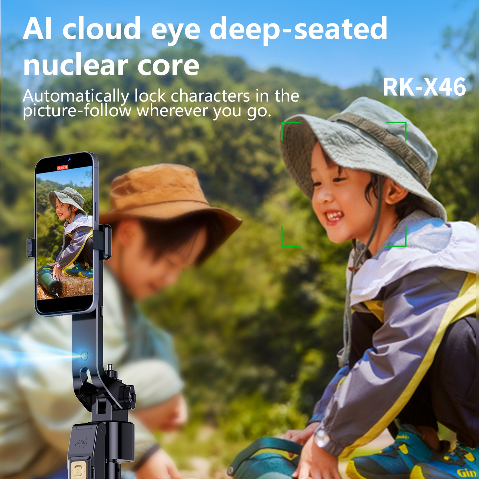 New Released 360° Rotating Auto Face Tracking Selfie Stick 180CM Extended Height Rotation Tracking Gimbal with Fill Light