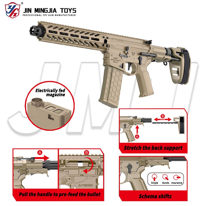 SLR Electric TOY GUN GEL Ammos AUTO Shooting Blaster Balls Splatter Launcher Fighting Game SAFE Playing Toy Outdoor