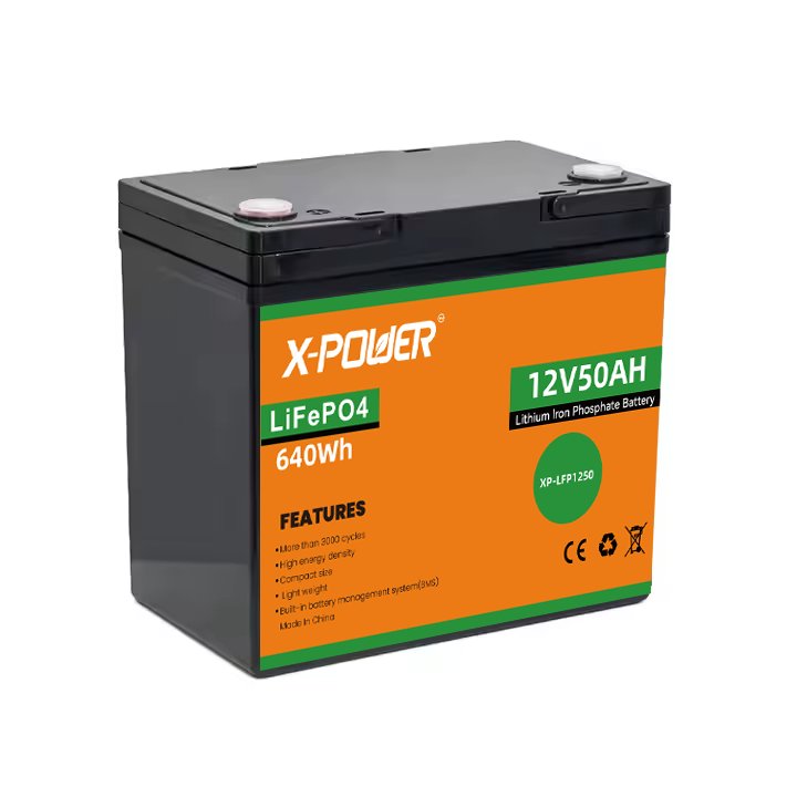 US Stock LiFepo4 Battery 12V 50Ah 2000 + Cycles Rechargeable Built-in BMS For Small UPS/ride-on Cars/mobility Scooter