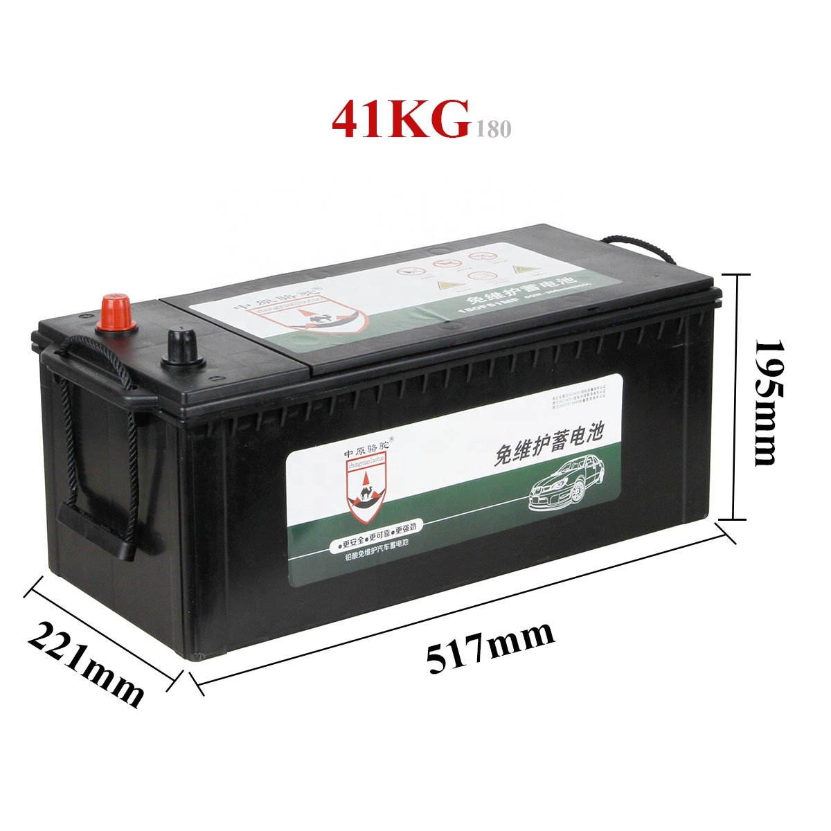 Zhongluo 180F51 12V 180AH Maintenance Free Car Battery Automotive Battery Deep Cycle Wholesale Factory Truck Car Auto Batteries