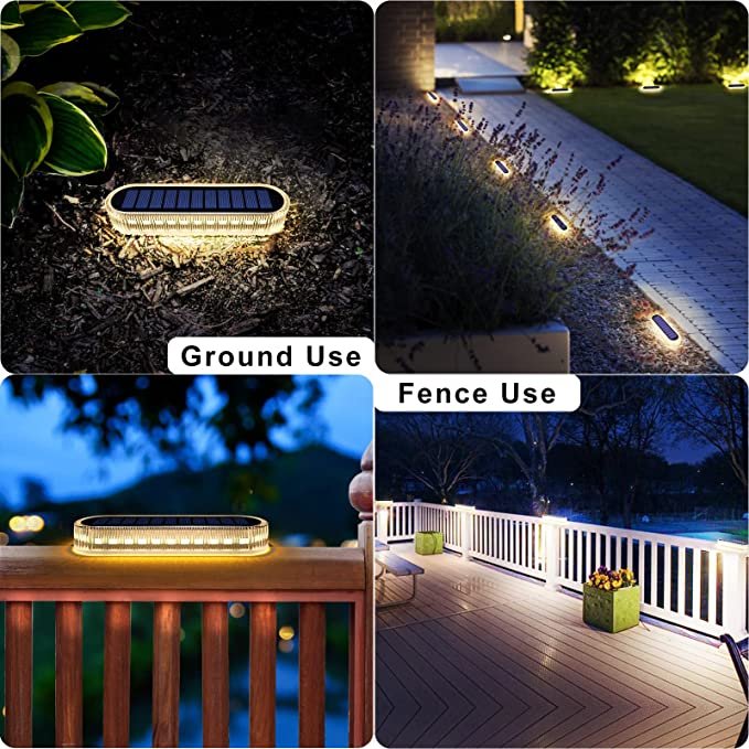 Outdoor Solar Stairs Lights Fence Courtyard Landscape Solar Lamp Waterproof LED Step Deck Wall Light