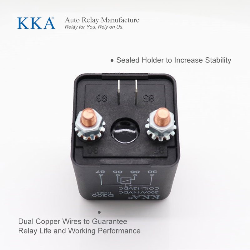 KKA-D200 High Current 200A Automotive Relay for 12V/24V/48V 1.8W/2.4W/4.8W Car Battery/Car Starter Auto Relays