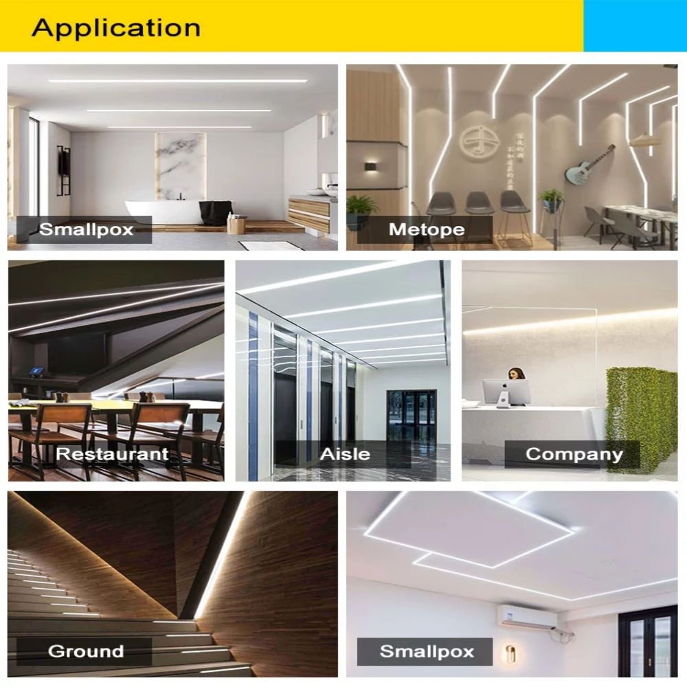 W52mm * H13mm LED Gypsum Board Profile Kit Drywall Installation Creates Ideal Light and Shadow