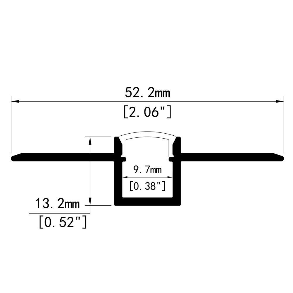 W52mm * H13mm LED Gypsum Board Profile Kit Drywall Installation Creates Ideal Light and Shadow