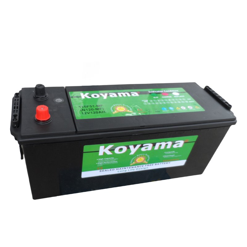Factory Super Starter Truck Battery N120 Auto Battery MF Lead-Acid Batteries for Heavy-Duty Truck/VAN/SUV Koyama 12V120Ah OEM