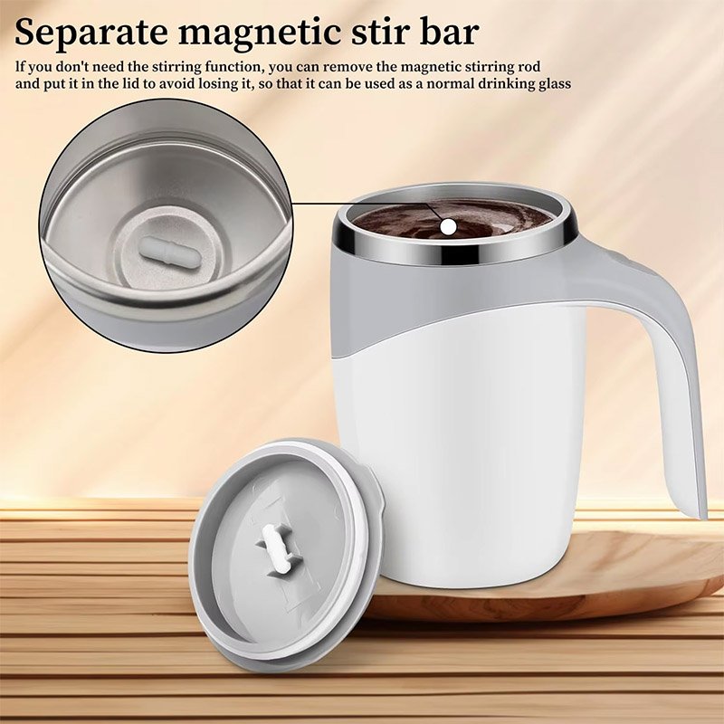 Stainless Steel Electric Mixing Cup Rechargeable Automatic Magnetic Self Stirring Coffee Mug with Lid
