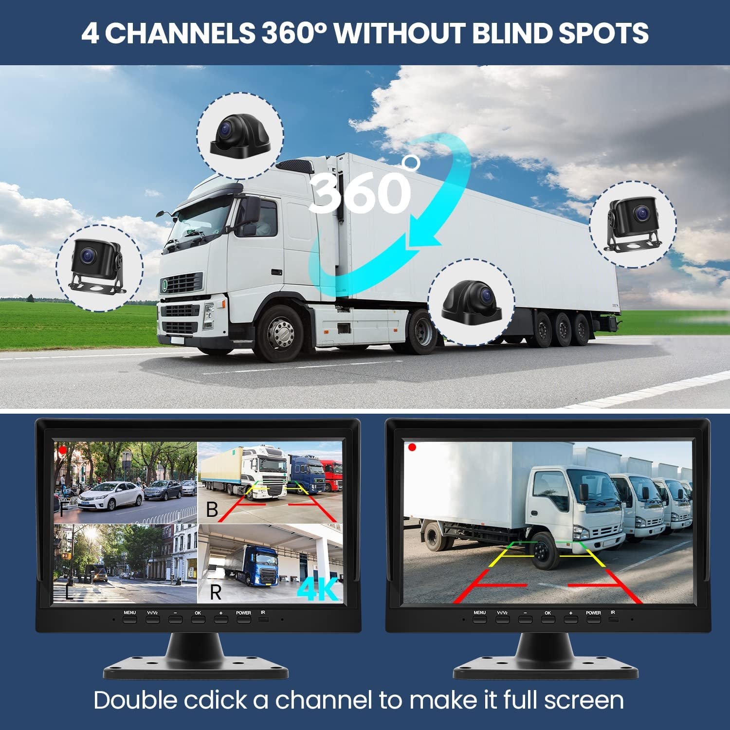 Heavy Duty 1080P Rear View Reverse Camera Waterproof Night Vision AHD Other Vehicles Parking School Bus Caravan Truck