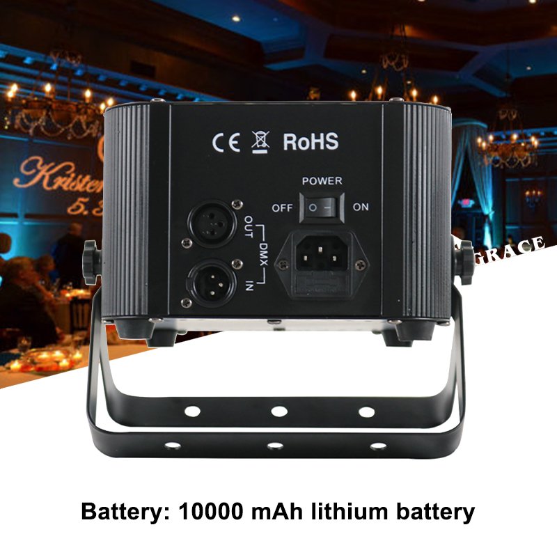 Grace 6PCs*18W RGBWAUv 6in1 Wedding Dj Products Battery Wireless DMX WiFi Led Par Light