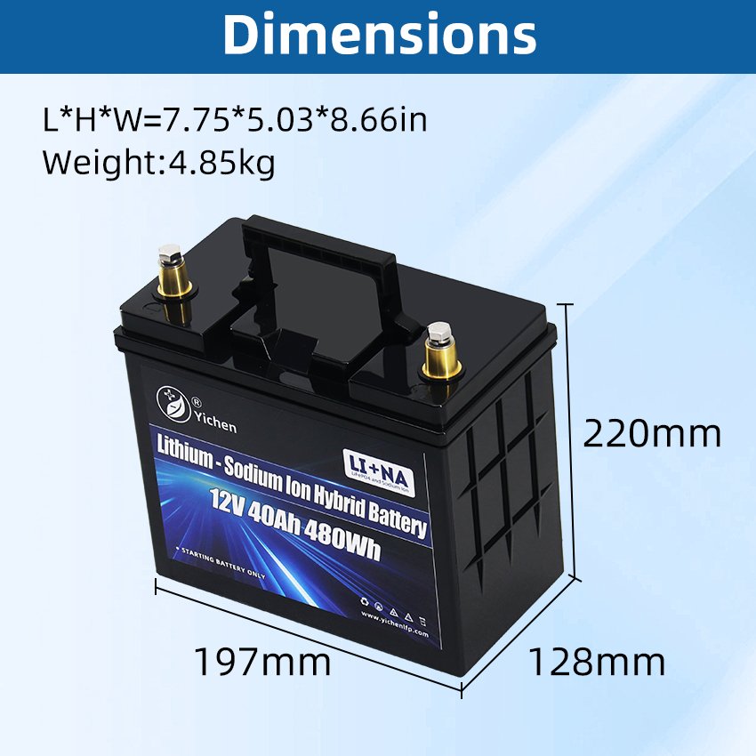New 12V 60Ah NA Auto Lithium Battery Dual Purpose Cranking Lifepo4 and Sodium Ion Hybrid Battery for Car Starting RV Marine