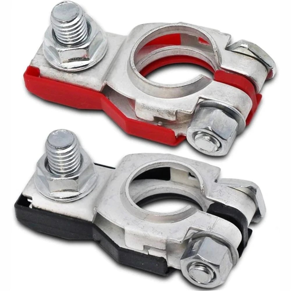 2Pcs Automotive Battery Terminal Clamp Clip Connector for Car Caravan Boat Copper Clip Screw Auto Parts Vehicle Accessories