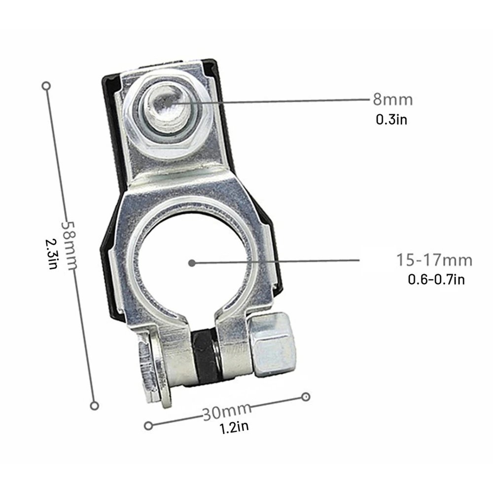 2Pcs Automotive Battery Terminal Clamp Clip Connector for Car Caravan Boat Copper Clip Screw Auto Parts Vehicle Accessories