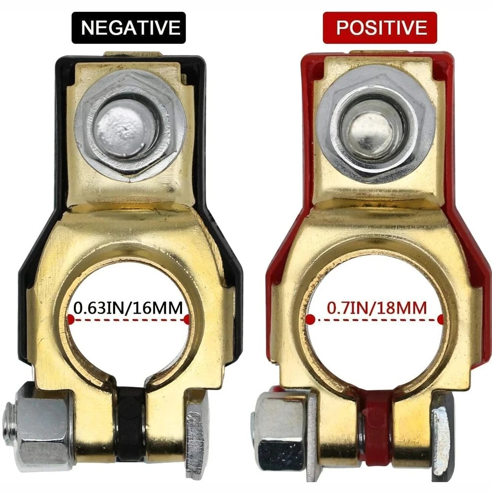 2Pcs Automotive Battery Terminal Clamp Clip Connector for Car Caravan Boat Copper Clip Screw Auto Parts Vehicle Accessories