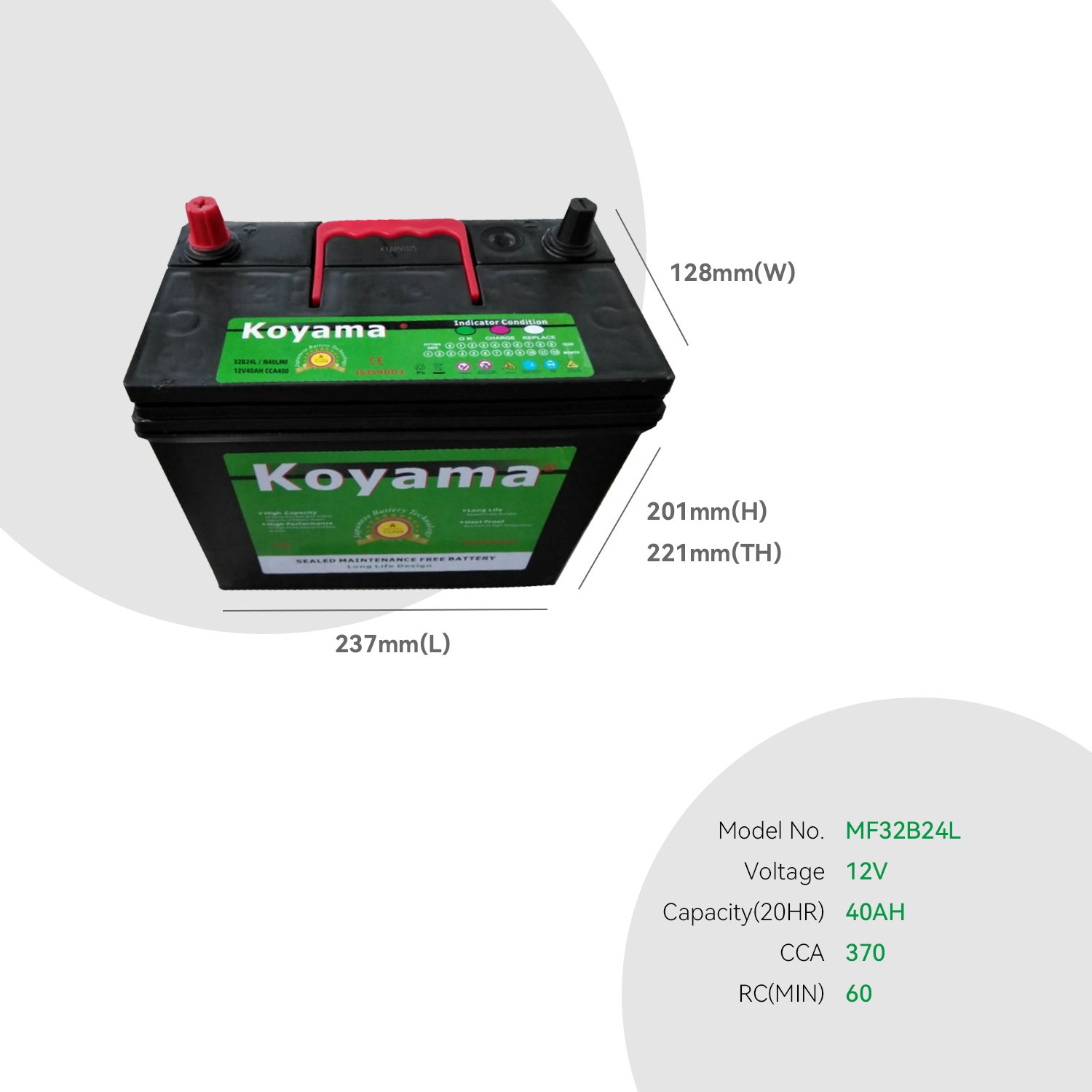 Car Battery Made in China Factory MF32B24L 12V 40AH Powerful Auto SLA Batteries for Sale with High Quality