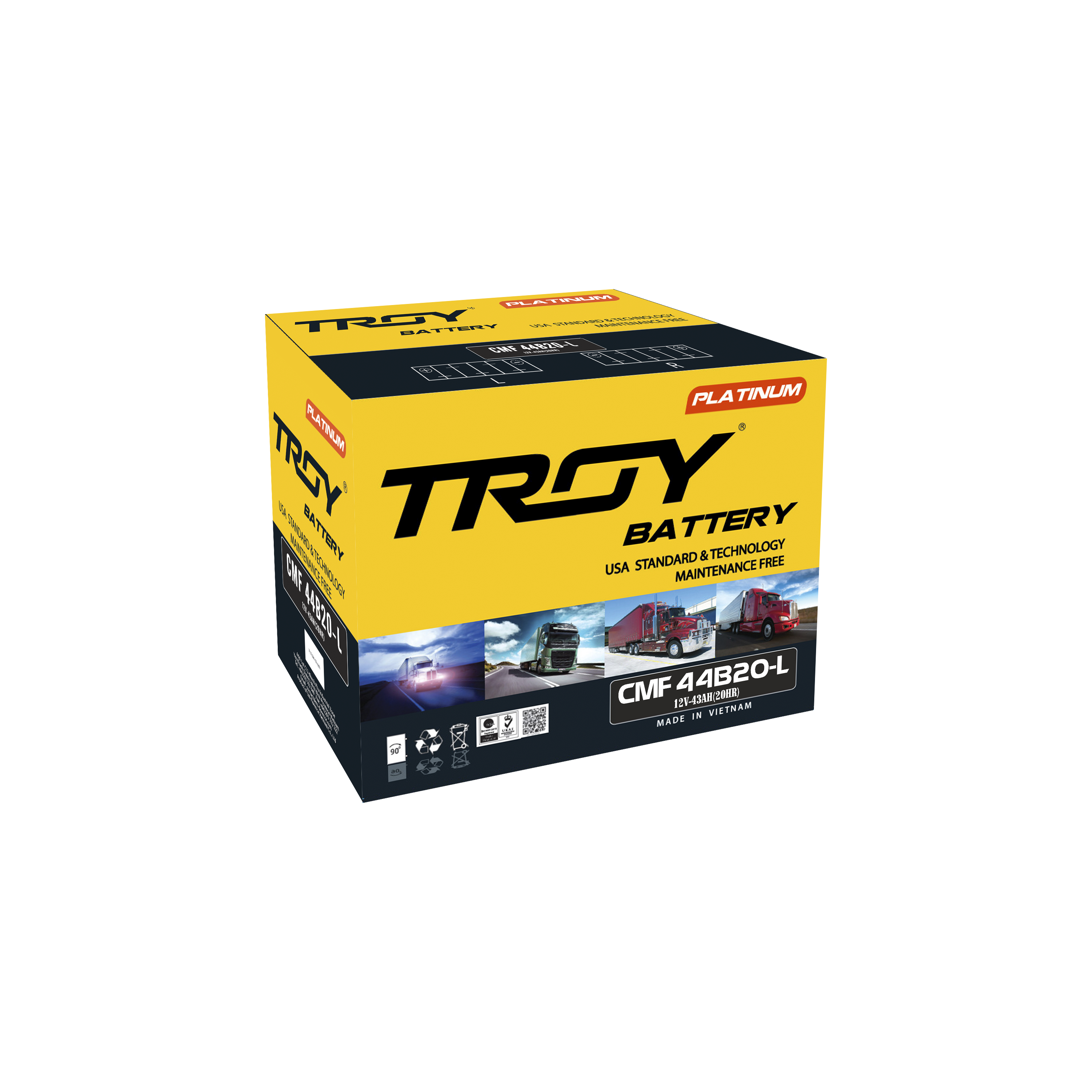 Italy Technology 12V Deep Cycle MF Battery CMF 44B20L 50Ah Auto Batteries Cars Trucks Motorcycles Strong Current New Condition