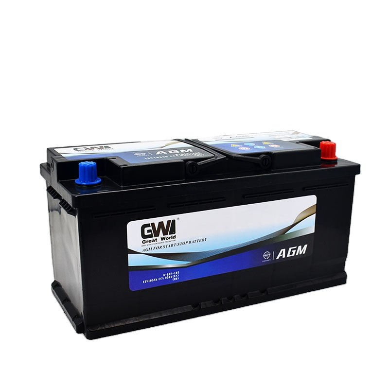 High quality Wholesale 12V 75 AH AGM Start Stop Car Battery Deep Cycle Rechargeable Auto Batteries for Boats and Premium Cars