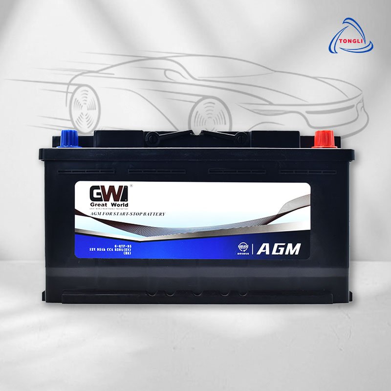 High quality Wholesale 12V 75 AH AGM Start Stop Car Battery Deep Cycle Rechargeable Auto Batteries for Boats and Premium Cars