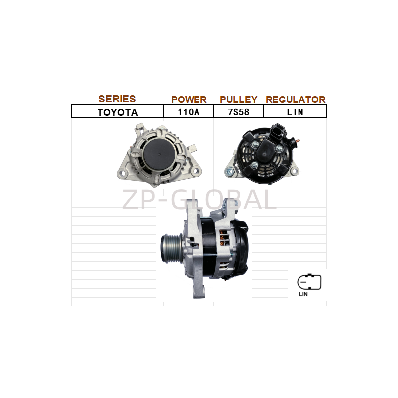 Starter and Alternator Alternator Repair 27060-11180 for Toyota Prado 2.8T (diesel)