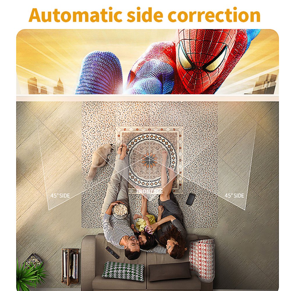 Yinzam K2 Projector, Auto Focus Keystone Zoom In/out Video Projectors with BT Speaker Android 11 WiFi6 Outdoor Battery Proyector