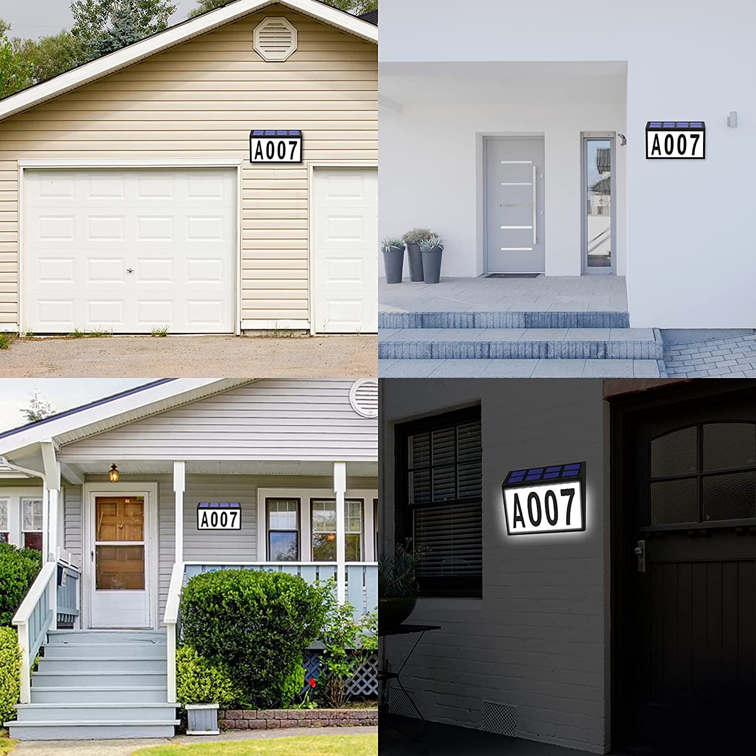 Letter House Number Lamp Outdoor Waterproof Address Sign Door Lights Solar Garden Wall Security Lighting for Landscape Yard Lawn