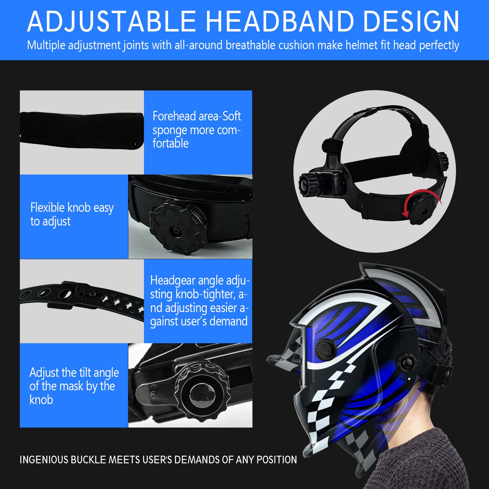 Mig Welder Arc Mig Tig Head Mounted Auto Darkening Welding Helmet