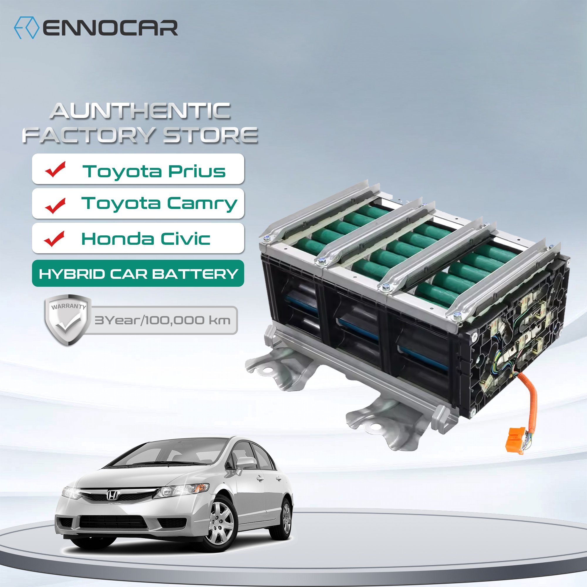 Ennocar OEM Wholesale 158V 6.5Ah Ni-Mh Cell Hybrid Car Replacement Battery for Honda Civic Ima 2006 2007 2008 2009 2010 2011