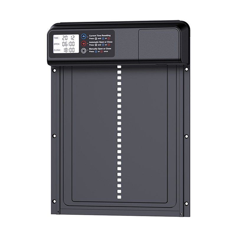 Black Low Power Waterproof Smart Chicken Coop Door with Timer Automatic Door for Chickens, Safe to Raise Chickens