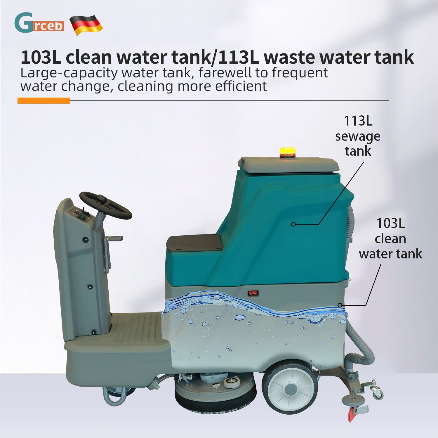 GS660 High Configuration Cleaning Machine Floor Scrubber Ride on Tile Scrubbing Machine Floor Scrubber