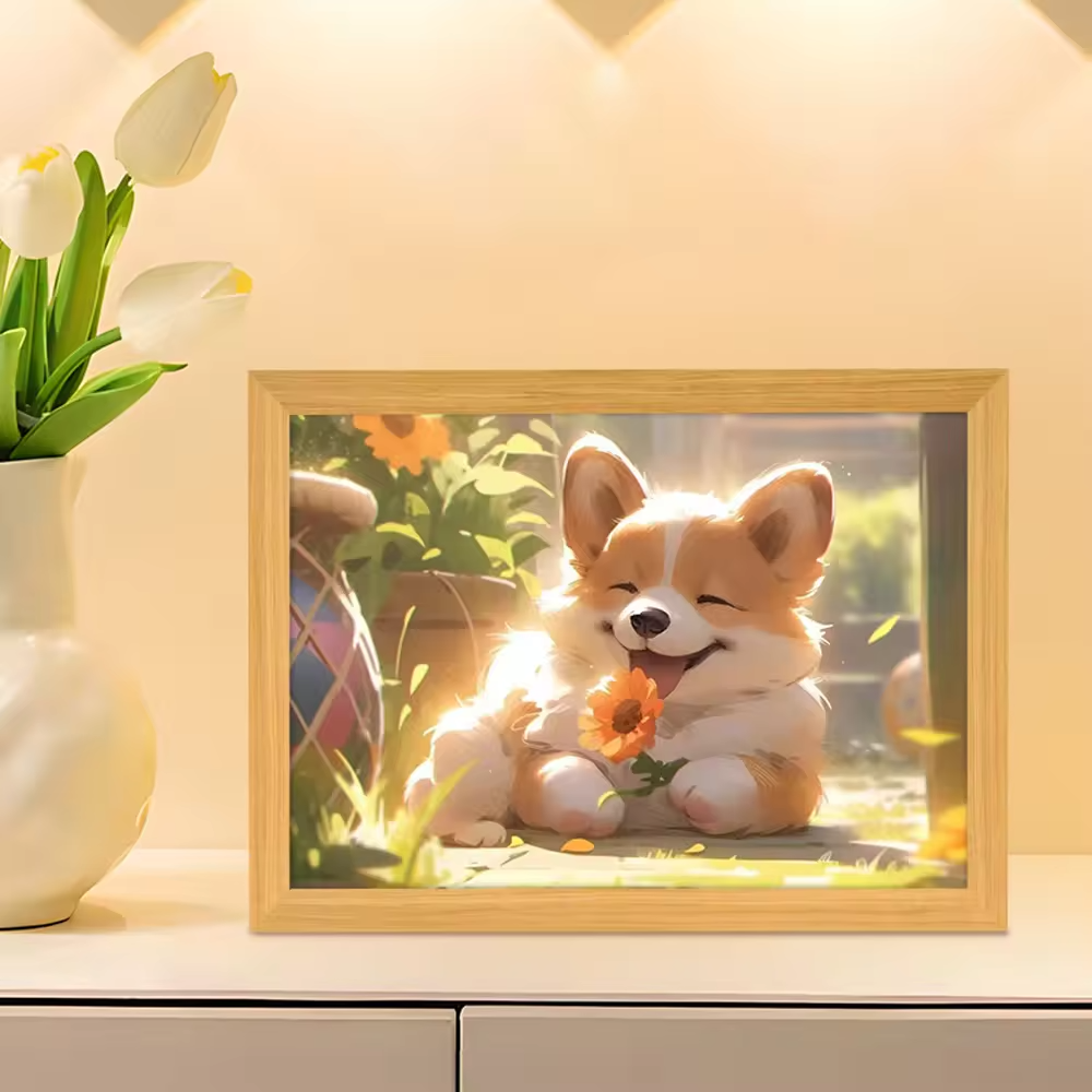 Custom Sunshine Wall Art Light Lamp Painting Brightness Adjustable Led Light and Shadow Decorative Painting Anime Light Box 40